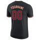 Men's Custom Black Crimson-Khaki Performance T-Shirt