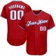 Men's Custom Red White-Royal Authentic Baseball Jersey