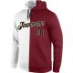 Men's Custom Stitched White Black-Crimson Split Fashion Sports Pullover Sweatshirt Hoodie