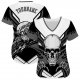 Men's Custom White Gray-Black 3D "Skull" Authentic Baseball Jersey