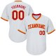 Men's Custom White Red-Gold Authentic Throwback Rib-Knit Baseball Jersey Shirt