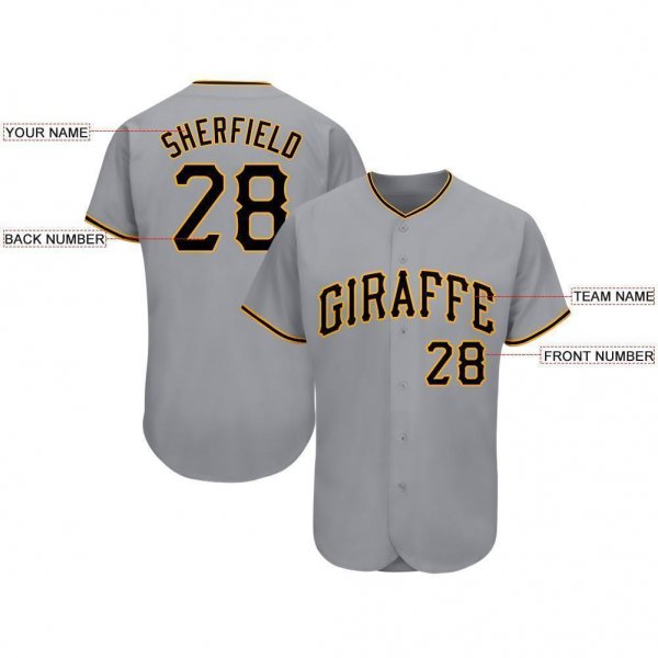 Men's Custom Gray Black-Gold Baseball Jersey