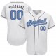 Men's Custom White Light Blue-Dark Gray Authentic Father's Day Baseball Jersey