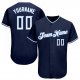 Men's Custom Navy White-Light Blue Authentic Baseball Jersey