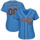 Men's Custom Powder Blue Red Pinstripe Black-White Authentic Baseball Jersey