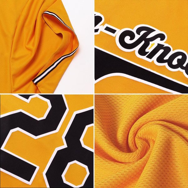 Men's Custom Gold Royal-White Authentic Baseball Jersey