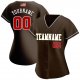 Men's Custom Brown Red-Cream Authentic American Flag Fashion Baseball Jersey