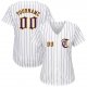 Men's Custom White Purple Pinstripe Purple-Gold Authentic Baseball Jersey