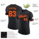 Men's Custom Black Orange-Black Performance T-Shirt