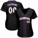 Men's Custom Black White-Purple Authentic Baseball Jersey