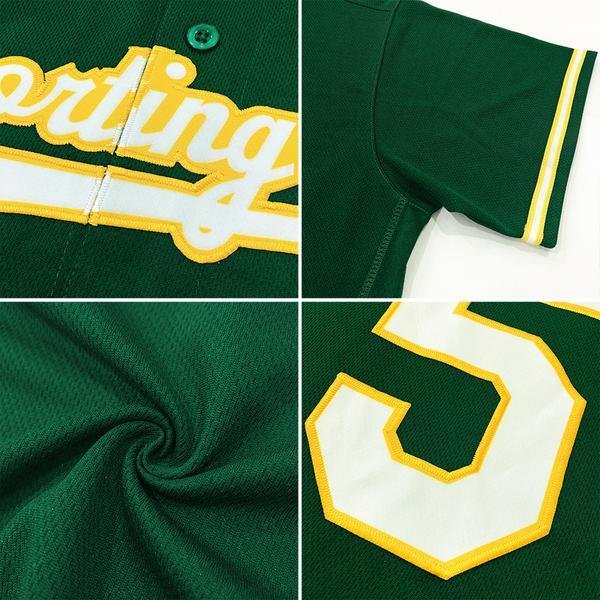 Men's Custom Green Green-Gold Authentic Baseball Jersey