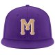 Custom Purple Old Gold-White Stitched Adjustable Snapback Hat