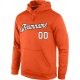 Men's Custom Stitched Orange White-Brown Sports Pullover Sweatshirt Hoodie