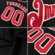 Men's Custom Black White-Red Authentic Baseball Jersey