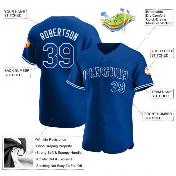 Men's Custom Royal Royal-White Authentic Baseball Jersey