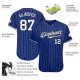 Men's Custom Royal White Pinstripe White-Black Authentic Baseball Jersey