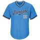 Men's Custom Powder Blue Gray-Navy Authentic Throwback Rib-Knit Baseball Jersey Shirt