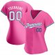 Men's Custom Pink White-Navy Authentic Baseball Jersey