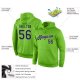 Men's Custom Stitched Neon Green Navy-Gray Sports Pullover Sweatshirt Hoodie