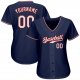 Men's Custom Navy White-Red Authentic Baseball Jersey