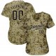 Men's Custom Camo Black-Cream Authentic Baseball Jersey