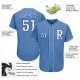 Men's Custom Light Blue White-Royal Authentic Baseball Jersey