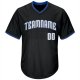 Men's Custom Black White-Blue Authentic Throwback Rib-Knit Baseball Jersey Shirt