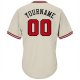 Men's Custom Cream Red-Black Authentic Throwback Rib-Knit Baseball Jersey Shirt