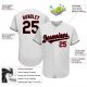 Men's Custom White Black-Red Authentic Baseball Jersey