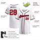 Men's Custom White Red-Navy Authentic Baseball Jersey