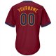 Men's Custom Crimson Navy-Gold Authentic Throwback Rib-Knit Baseball Jersey Shirt