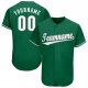 Men's Custom Kelly Green White-Gray Baseball Jersey