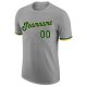 Men's Custom Gray Green-Gold Performance T-Shirt