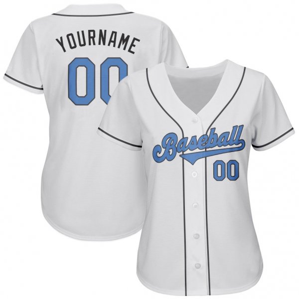 Men's Custom White Light Blue-Dark Gray Authentic Father's Day Baseball Jersey