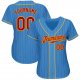 Men's Custom Powder Blue Red Pinstripe Red-Gold Authentic Baseball Jersey