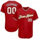 Men's Custom Red White-Old Gold Authentic Baseball Jersey