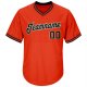 Men's Custom Orange Black-Old Gold Authentic Throwback Rib-Knit Baseball Jersey Shirt