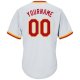 Men's Custom White Red-Gold Authentic Throwback Rib-Knit Baseball Jersey Shirt