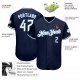 Men's Custom Navy White-Light Blue Authentic Baseball Jersey