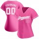 Men's Custom Pink White Authentic Baseball Jersey