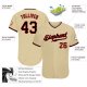 Men's Custom Gold Black-Red Authentic Baseball Jersey